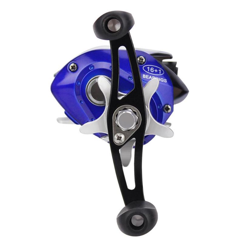 Durable Right Hand Bait Casting Reel with 50m Fishing Line Magnetic Brake Reverse Stop System 6.3:1 Reel Fishing Tackle-ebowsos