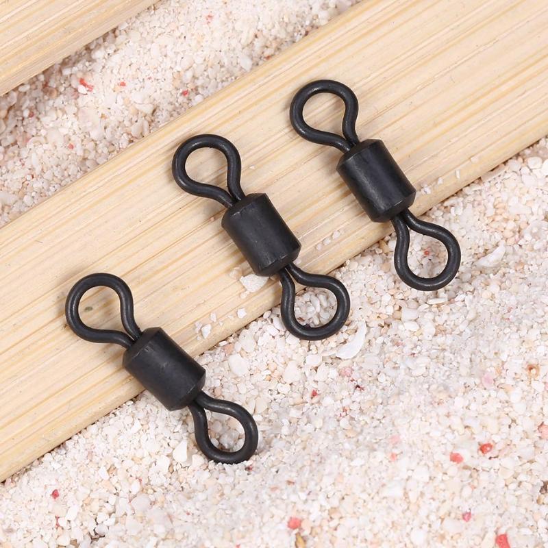 Durable Rolling Swivels Rigs Connectors 30pcs Fish Connector Rolling Swivel Rig Sea Carp Swivel Fishing Tool Gear Tackle-ebowsos