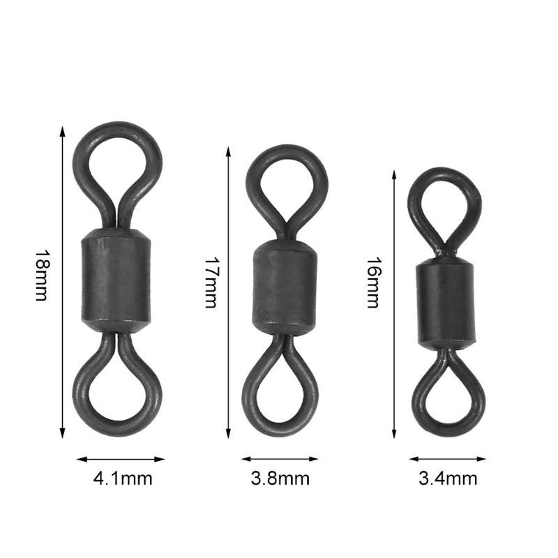 Durable Rolling Swivels Rigs Connectors 30pcs Fish Connector Rolling Swivel Rig Sea Carp Swivel Fishing Tool Gear Tackle-ebowsos