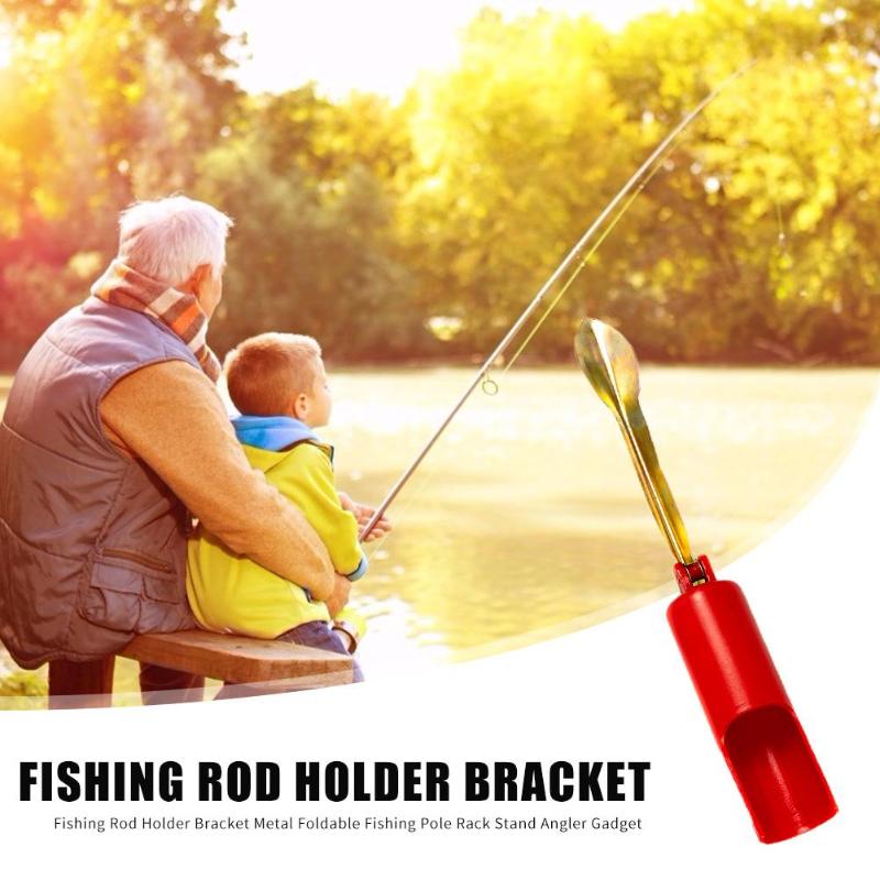 Durable Sea Fishing Rod Holders Portable Sea Metal Fishing Pole Holder Rack Foldable Rod Stand Bracket Fishing Tackle Red-ebowsos