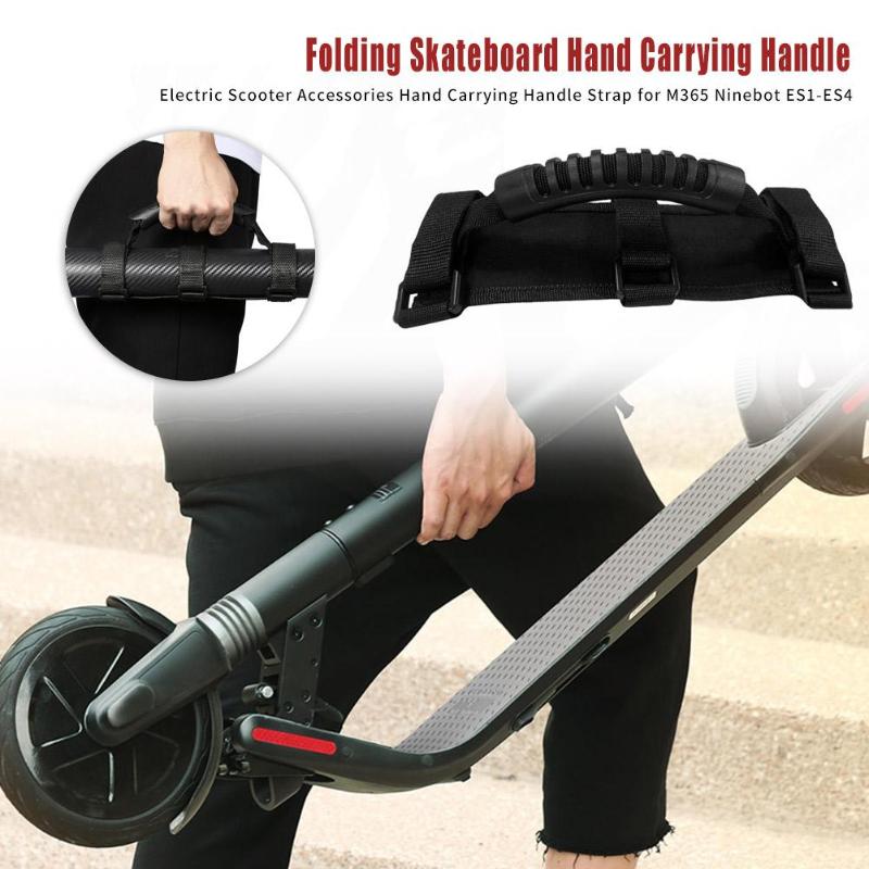 Durable Skateboard Hand Carrying Handle Easy to Install Classic Delicate Strap for M365 Ninebot ES1-ES4 Electric Scooter-ebowsos