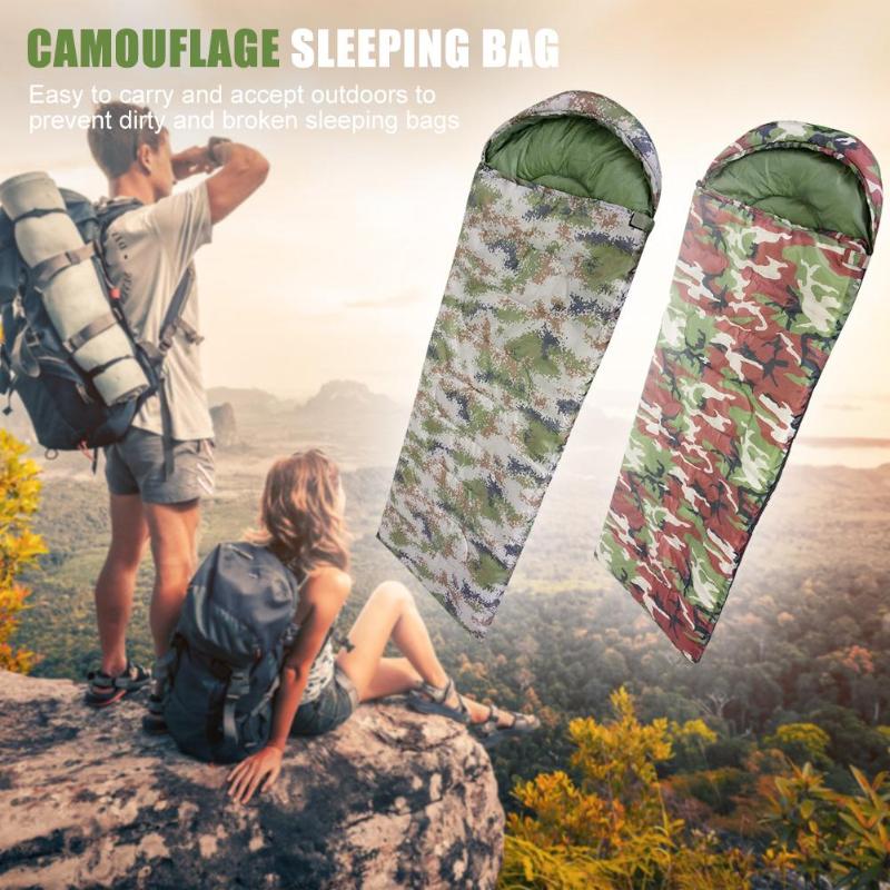 Durable Sleeping Bags Delicate Design Printing Zip Sleeping Bag Outdoor Travel Camping Envelope Sleeping Bags with Cap-ebowsos