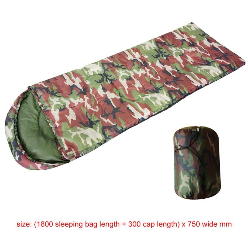 Durable Sleeping Bags Delicate Design Printing Zip Sleeping Bag Outdoor Travel Camping Envelope Sleeping Bags with Cap-ebowsos