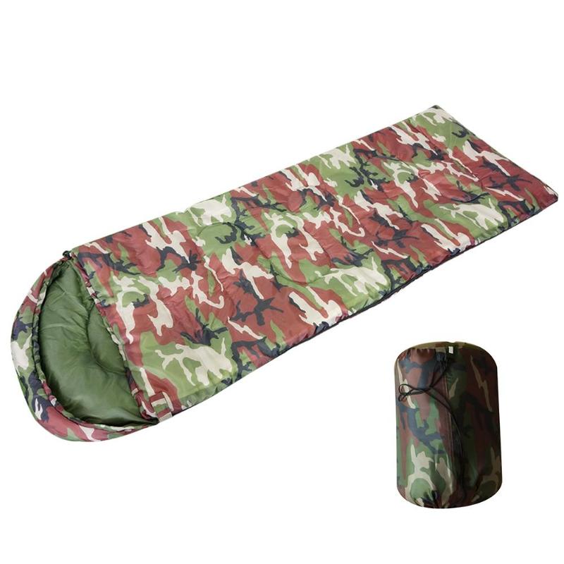 Durable Sleeping Bags Delicate Design Printing Zip Sleeping Bag Outdoor Travel Camping Envelope Sleeping Bags with Cap-ebowsos