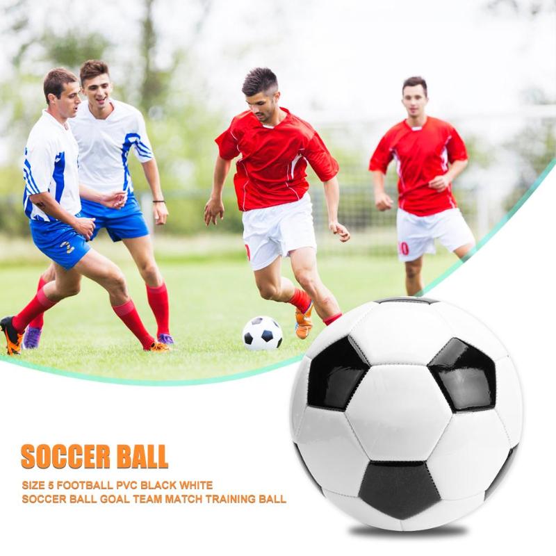 Durable Soccer Ball Classic Delicate Texture Size 5 Football PVC Black White Soccer Ball Adult Kid Team Match Training Ball-ebowsos