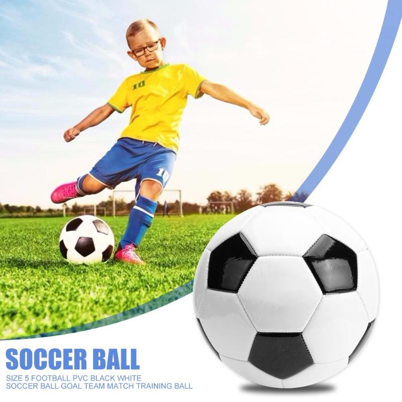 Durable Soccer Ball Classic Delicate Texture Size 5 Football PVC Black White Soccer Ball Adult Kid Team Match Training Ball-ebowsos