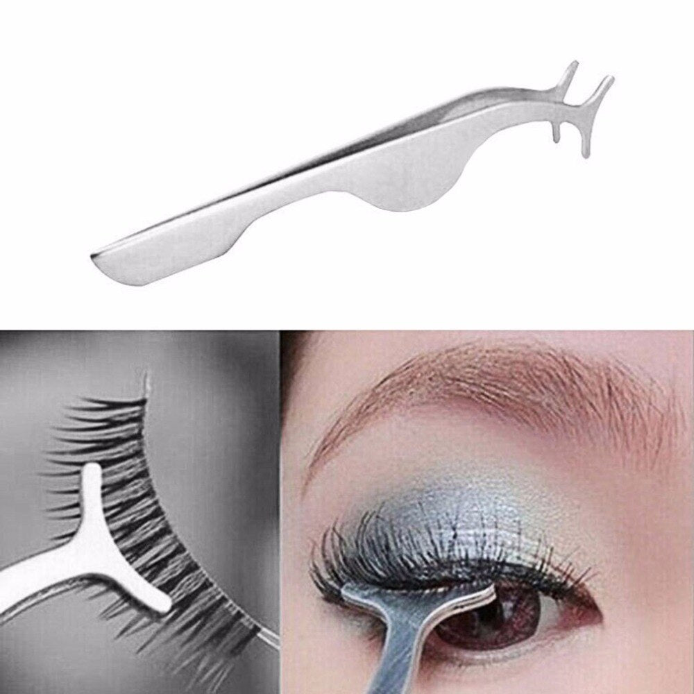 Durable Stainless Steel Eyelash Curler False Fake Eyelashes Clip Women Eyelash Makeup Beauty Tweezers Clip Tool Cheap - ebowsos