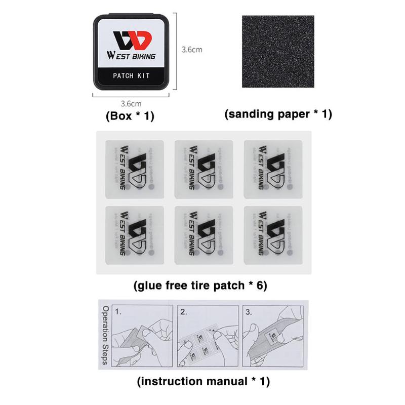 Durable Tire Patch Multi-function Classic Delicate 6pcs/set MTB Tyre Patch Bicycle Mountain Bike Puncture Repair Kits-ebowsos