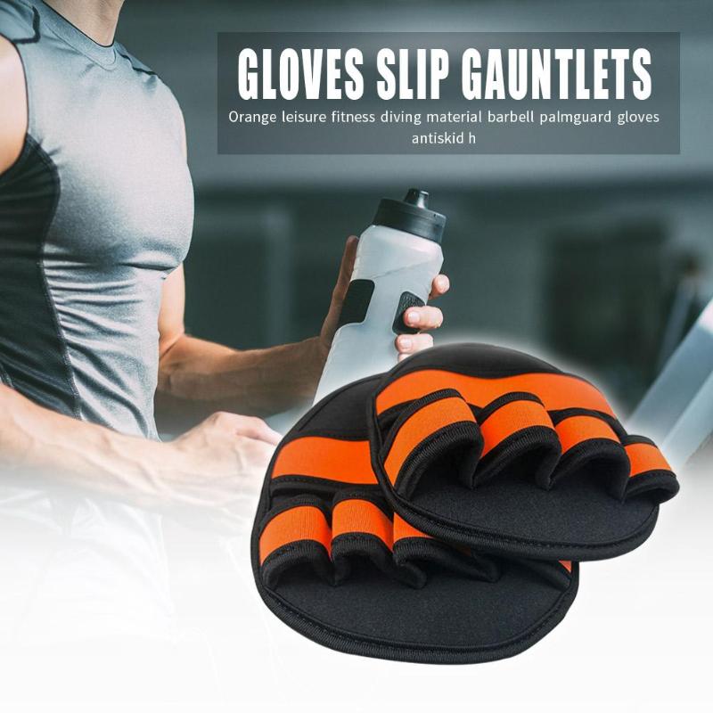 Durable Training Gloves Classic Delicate 1 Pair Training Gloves Gym Fitness Weightlifting Palm Grip Pads Free Size Orange-ebowsos