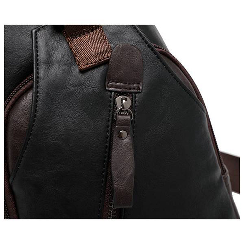 ETONWEAG New Men PU Leather High Quality Travel Cross Body Messenger Shoulder Fashion Casual Sling Pack Chest Bag - ebowsos