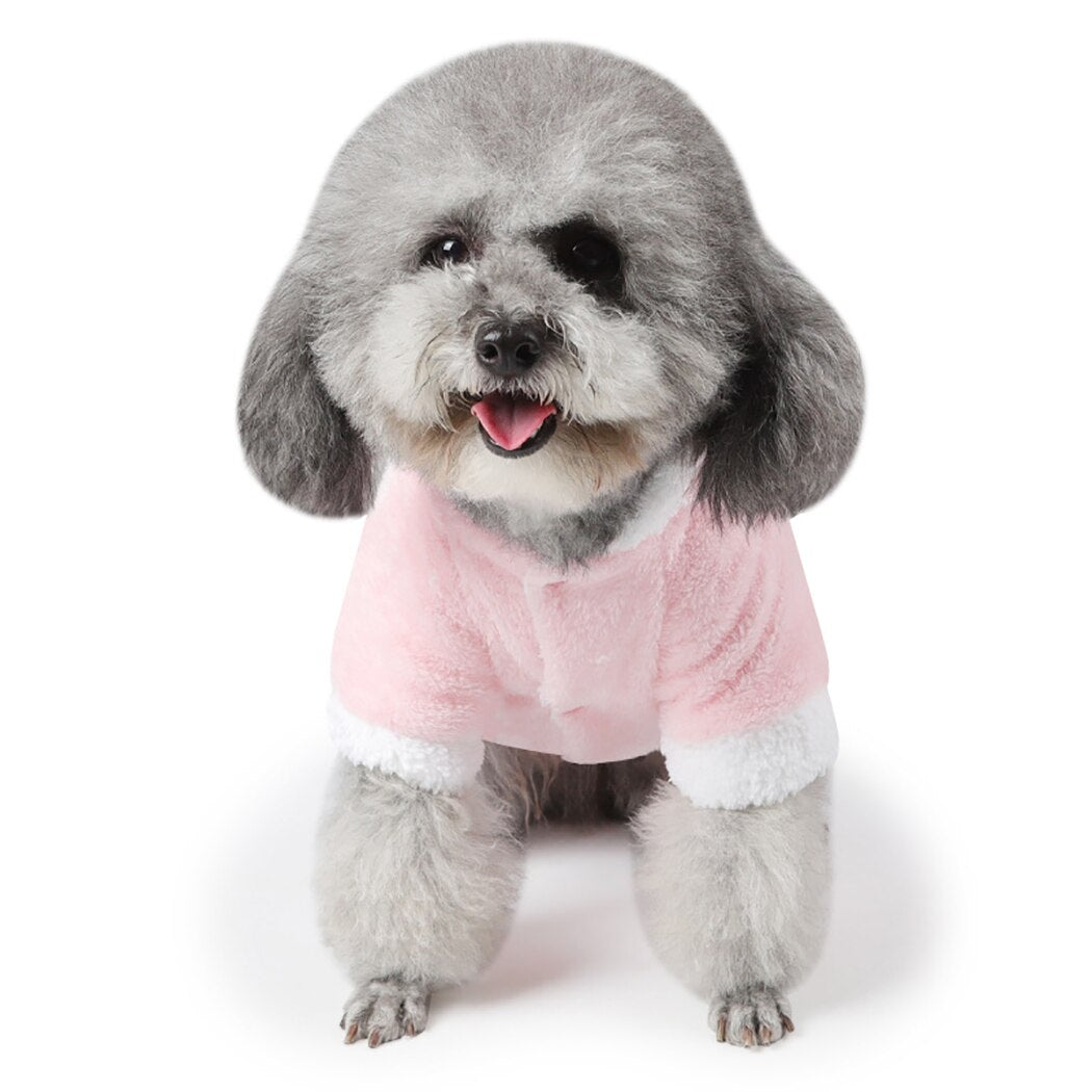 Easter Plush Pet Dog Pink Rabbit Turned Dress Dog Clothes Rabbit Ear Hoodie Plush Pet Dog Apparel Dog Jumpsuit Pet Supplies-ebowsos