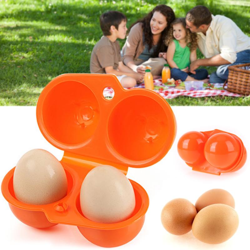 Egg Box Container Case Kitchen Convenient Hiking Camping Carrier 2 Egg Case Storage Box Holder Outdoor Folding Tools - ebowsos