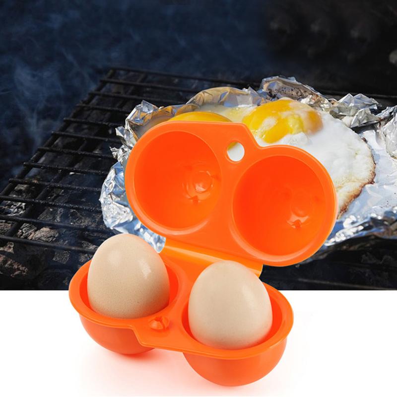 Egg Box Container Case Kitchen Convenient Hiking Camping Carrier 2 Egg Case Storage Box Holder Outdoor Folding Tools - ebowsos