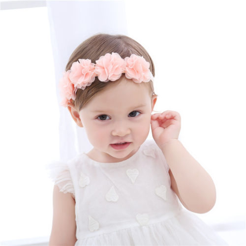 Elastic Baby Headband Girls Soft High Stretch Baby Hair Accessories Pink Cute Lace Elastic Band Baby Girl Headbands - ebowsos