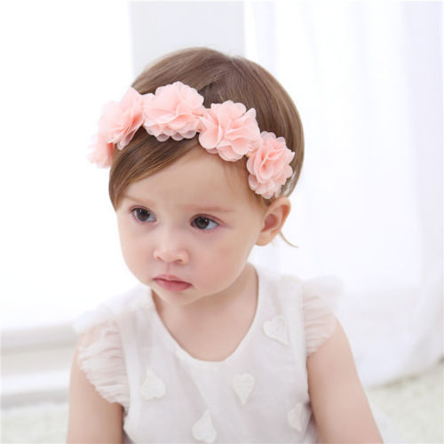 Elastic Baby Headband Girls Soft High Stretch Baby Hair Accessories Pink Cute Lace Elastic Band Baby Girl Headbands - ebowsos