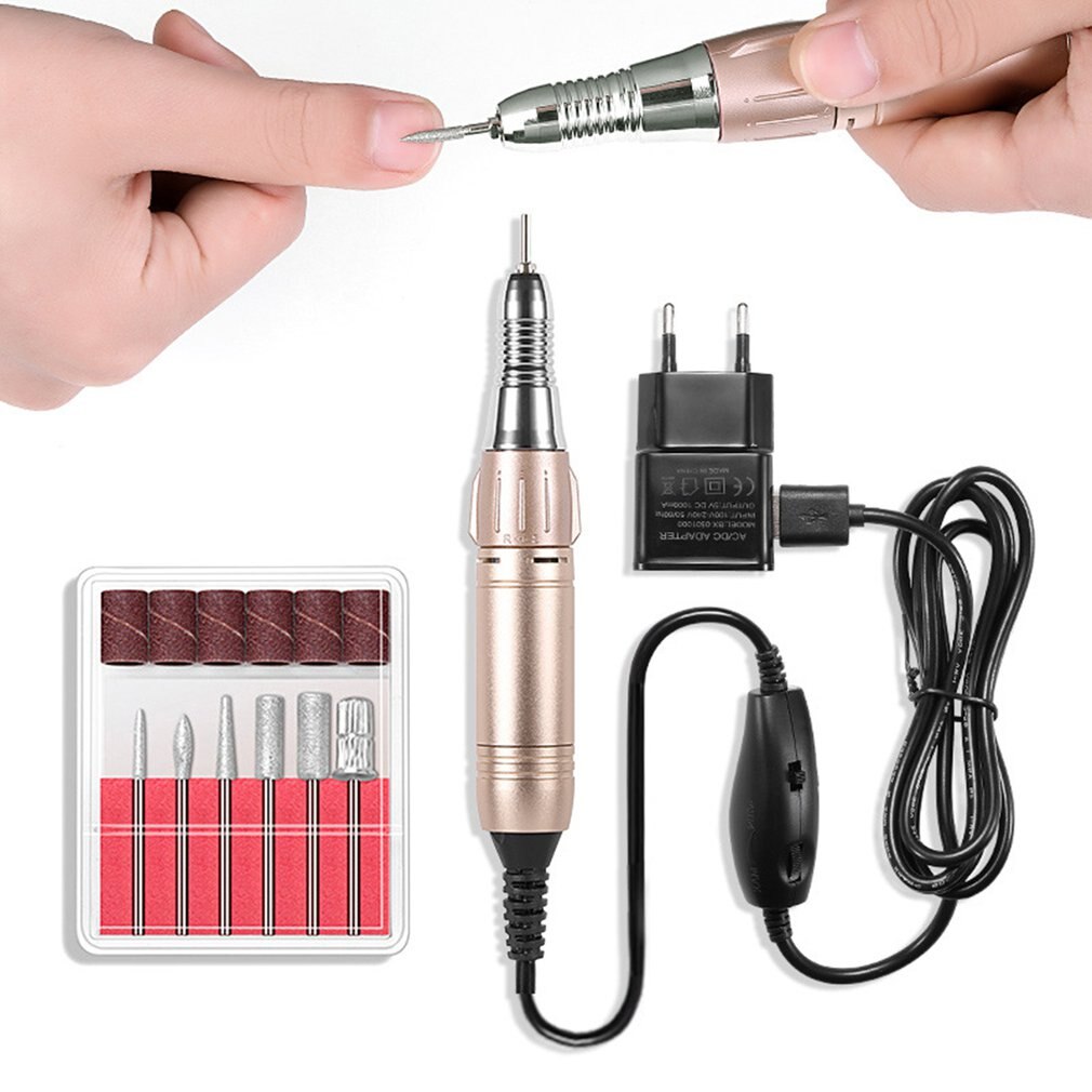 Electric Drill Nail Machine Professional Manicure Machine Portable Nail Beauty Drill Pen Manicure Pedicure device EU PLUG - ebowsos