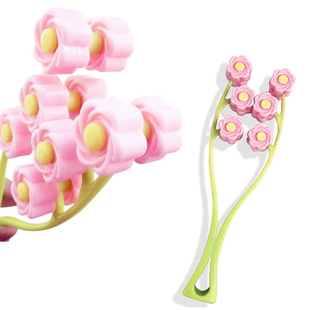 Elegant Flower Shape Portable Facial Massager Roller Relaxation Beauty Tools Anti-Wrinkle Face Lift Slimming Face Shaper Massage - ebowsos