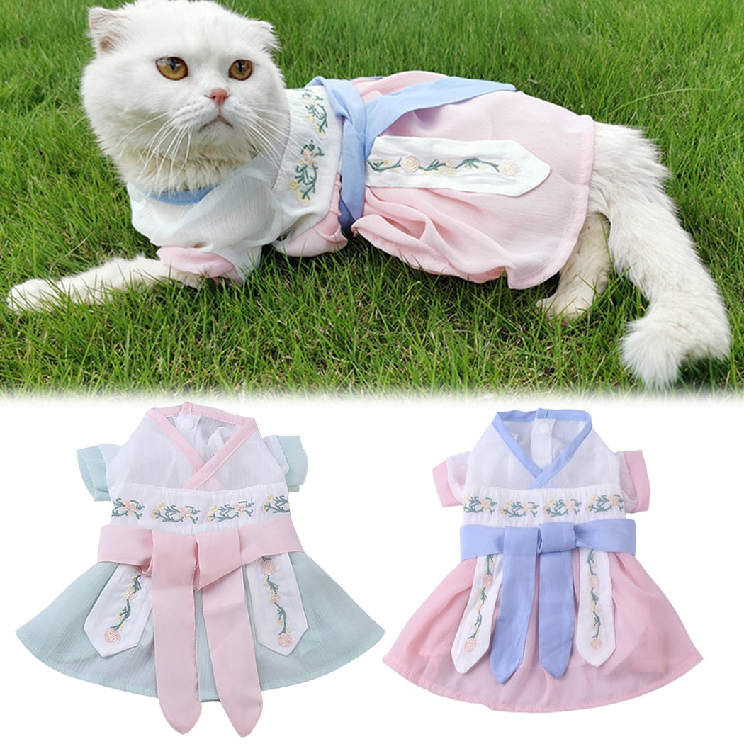 Elegant Pet Costume Chinese Style Hanfu Cosplay Dog Costume Clothes Cat Party Costume Pet Supplies Clothing For Cat Dog-ebowsos