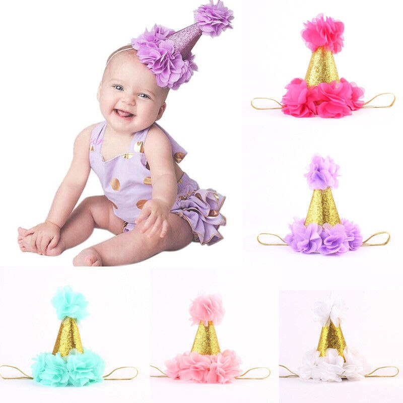 Baby Kids Girl Crown Hair Band Princess Queen Flower Flower Headband Headwear - ebowsos