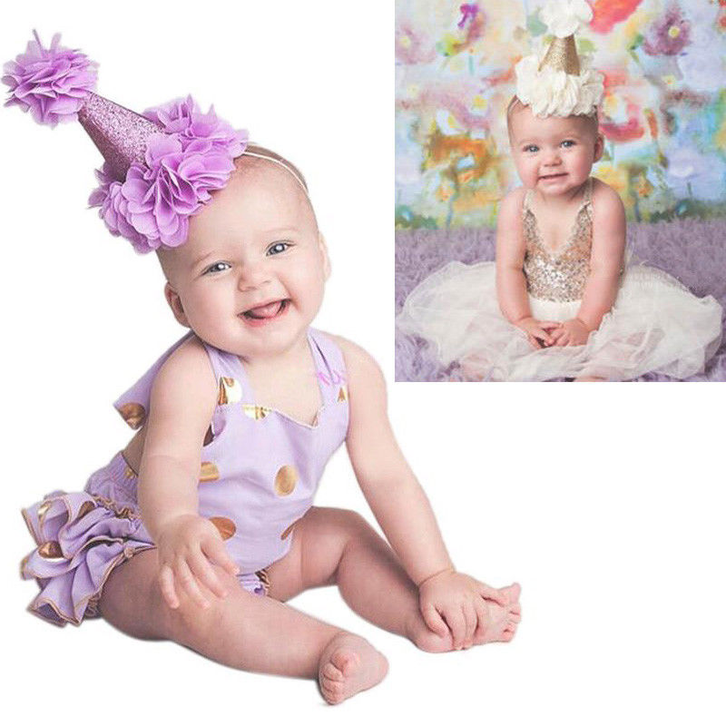 Baby Kids Girl Crown Hair Band Princess Queen Flower Flower Headband Headwear - ebowsos