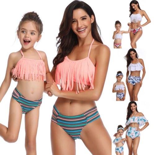 Family Matching Swimwear Mother Daughter Taseel Bikini Bathing Suit Swimsuit - ebowsos