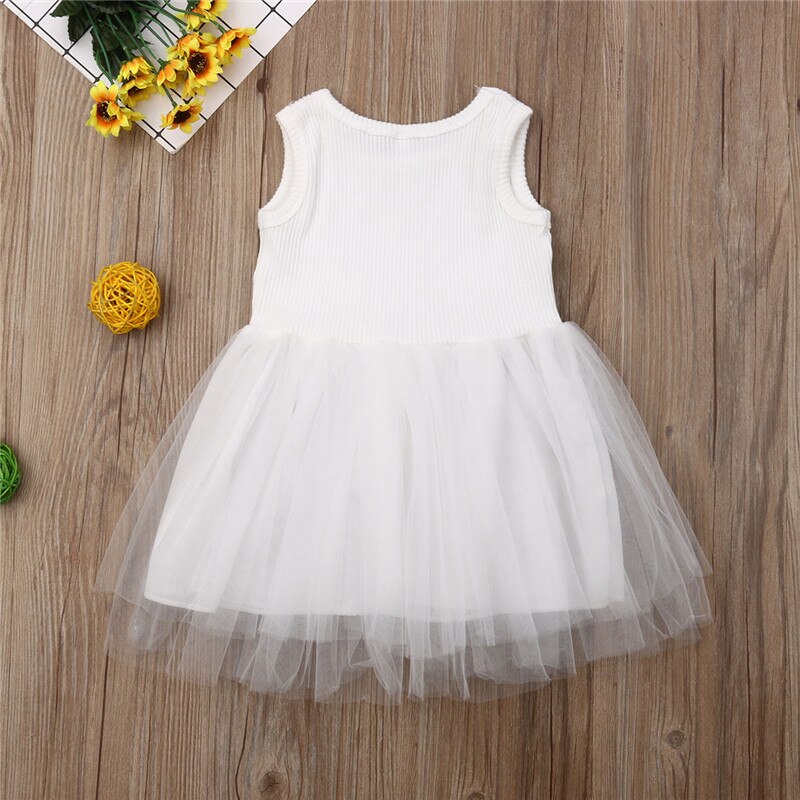 Kid Baby Girl Dress Sleeveless Floral  Dress Princess Pageant Lace Tutu Dresses - ebowsos