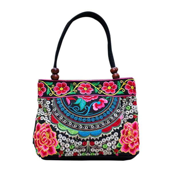 Ethnic Flowers Boho Hobo Embroidery Embroidered Bags Ladies Women's Shoulder Shopper Bag Handbag Women Brand Bags Luxury Logo - ebowsos