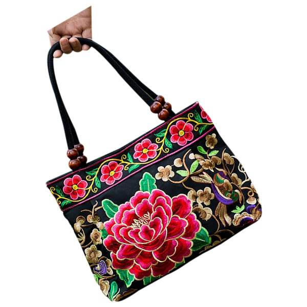 Ethnic Flowers Boho Hobo Embroidery Embroidered Bags Ladies Women's Shoulder Shopper Bag Handbag Women Brand Bags Luxury Logo - ebowsos