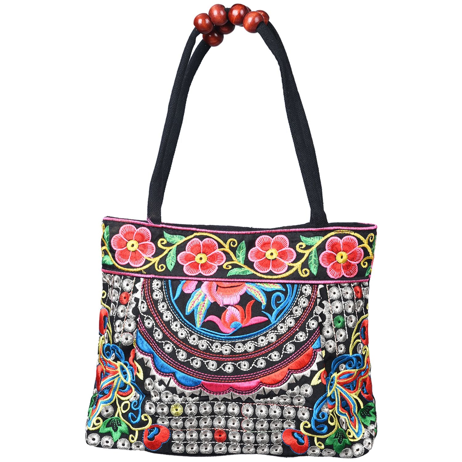 Ethnic Flowers Boho Hobo Embroidery Embroidered Bags Ladies Women's Shoulder Shopper Bag Handbag Women Brand Bags Luxury Logo - ebowsos