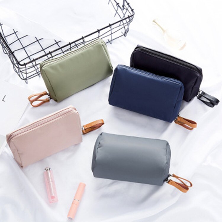 1 Pc Korean Style Solid Cosmetic Bag Women Bow Tie Makeup Bag Waterproof Travel Wash Bag - ebowsos