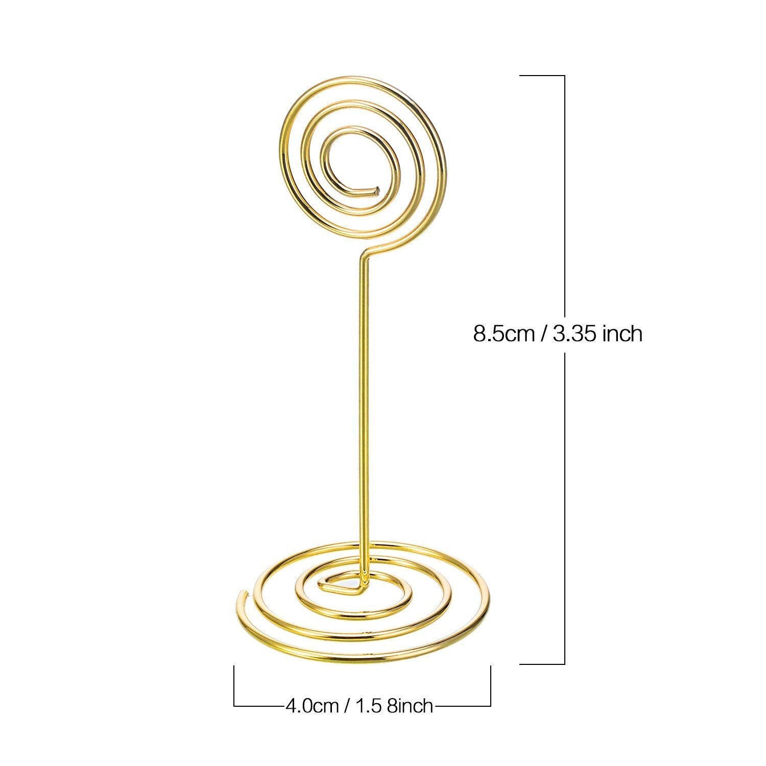 12 Pack Table Number Card Holders Photo Holder Stands Place Paper Menu Clips, Circle Shape (Gold) - ebowsos