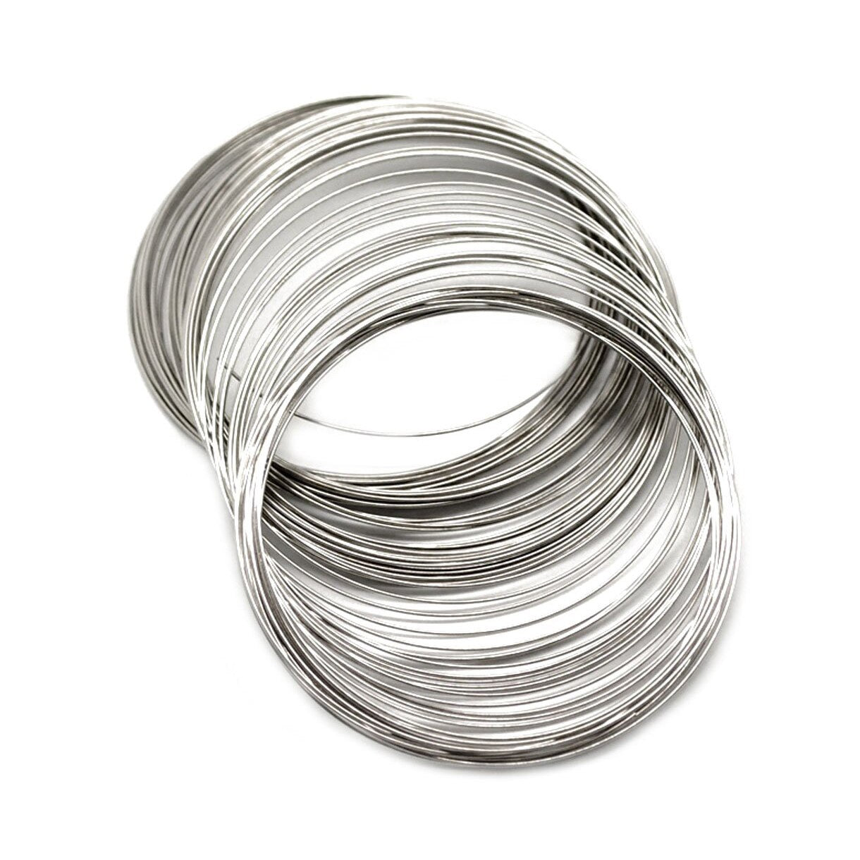 200Pcs thread of memory beads 70 mm - 75 mm for Bracelet design personalized silver - ebowsos