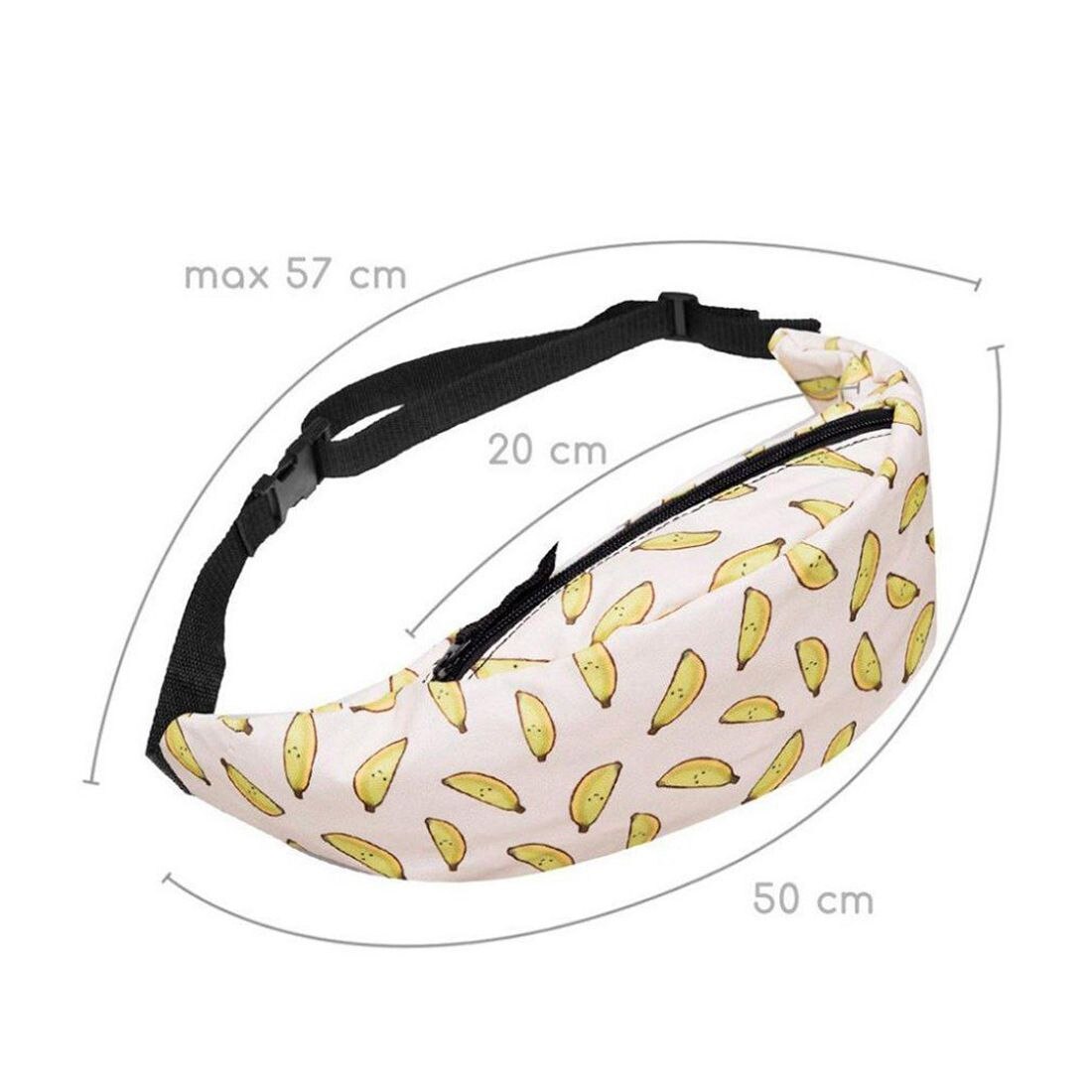 2018 hot sales 3d printing women's zipper bag Waist bag fanny packs bum bag travelling Bag Yellow banana pattern - ebowsos