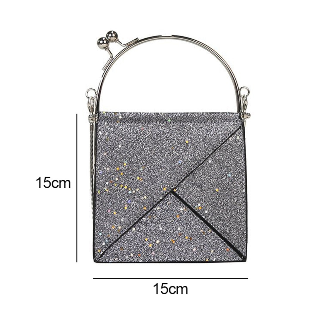 2018 new sequins female bag small square package fashion wild shoulder diagonal chain small square bag sequins diagonal h - ebowsos