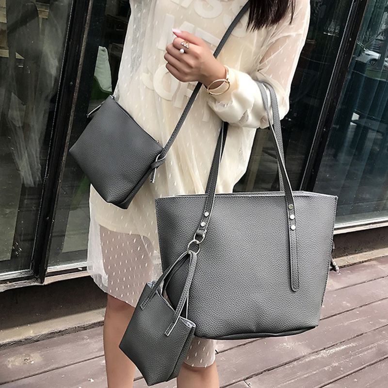 3pcs set women leather handbags bags high quality women's messenger bags designer tote - ebowsos