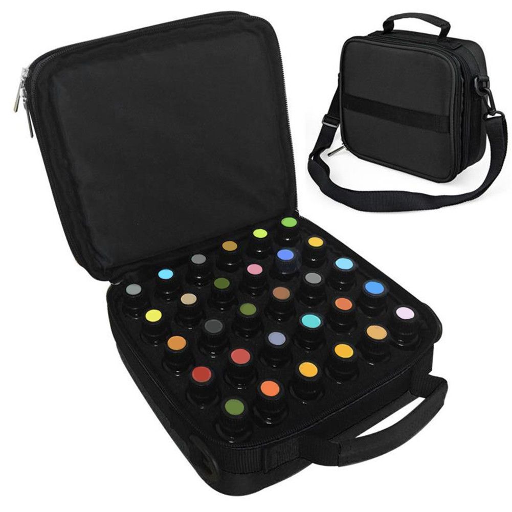 42 Bottles Essential Oil Carrying Case Make Up Storage Bag For Traveling Sturdy Double Zipper Cosmetic Bag - ebowsos