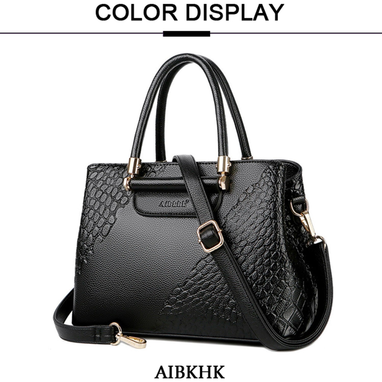 Aibkhk Leather Handbag Women Shoulder Bag Female Snake Pattern Handbags Classic Ladies Messenger Tote Bags For Women Sac - ebowsos