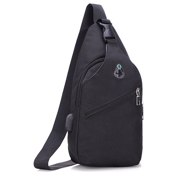 Antitheft Usb Recharging Chest Pack Bag Men Waterproof Crossbody Bag for Women Short Trip Messenger Shoulder Bag - ebowsos