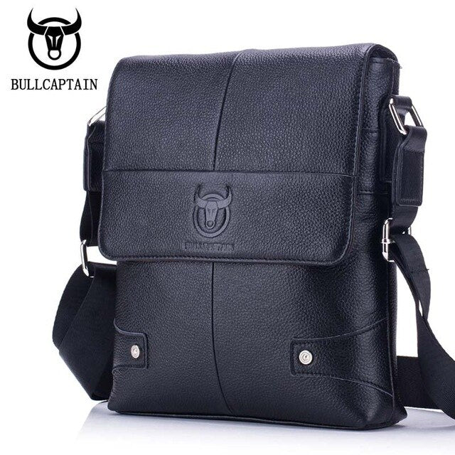 BULLCAPTAIN Brand Designer Durable Split Leather Men Messenger Bags Fashion Shoulder Crossbody Bags Casual Leather Men Bags - ebowsos