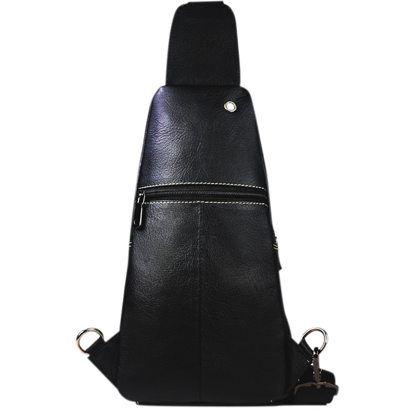 BULLCAPTAIN Fashion Genuine Leather Crossbody Bags men Brand Small Male Shoulder Bag casual music chest bags messenger ba - ebowsos