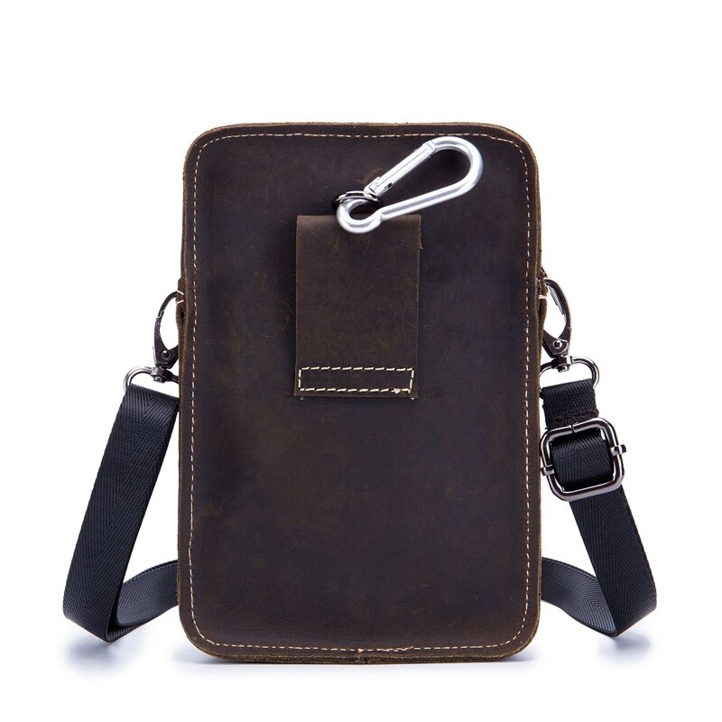 BULLCAPTAIN Genuine Leather Men Shoulder Bag Small Men Bag Vintage Casual Multifunctional Messenger Bag Man waist Bag - ebowsos