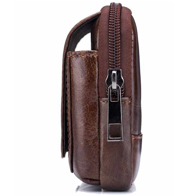 BULLCAPTAIN Male Purse Leisure Sling Bag Small Pocket New Men Waist Bag Leather Sling Cigarette Bag Mobile Phone Bag - ebowsos