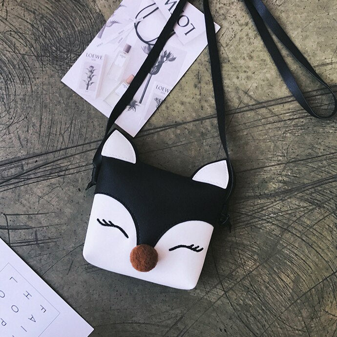 Baby Fox Cute Wallet Kids Mini Bags PU Leather Shoulder Handbags Girls Children Crossbody small Bags Coin Purses - ebowsos