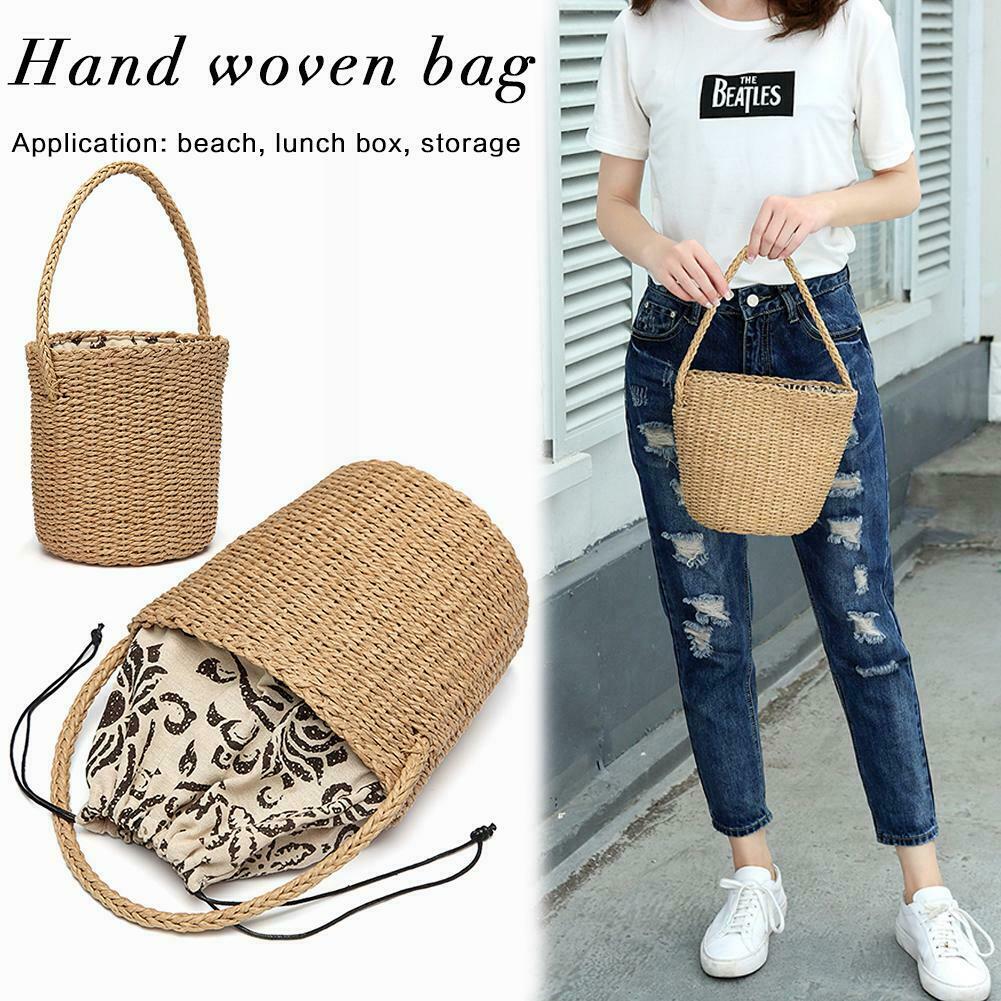 Bali Island Hand-Woven Rattan Bag Straw Purse Handmade Wicker Crossbody Beach(Brown) - ebowsos