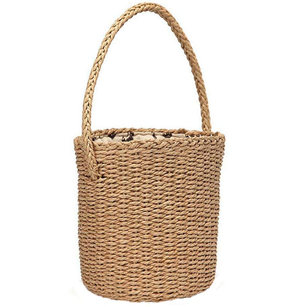 Bali Island Hand-Woven Rattan Bag Straw Purse Handmade Wicker Crossbody Beach(Brown) - ebowsos