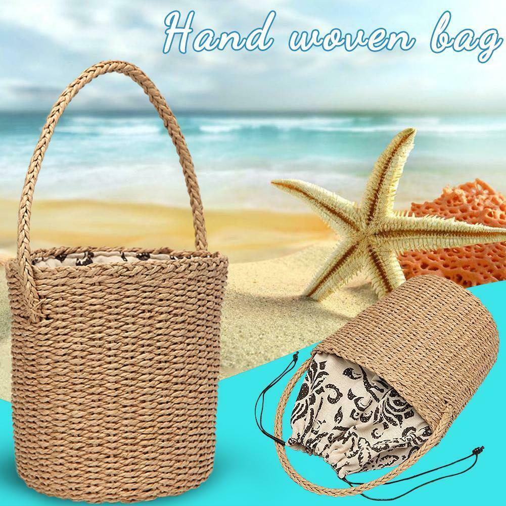 Bali Island Hand-Woven Rattan Bag Straw Purse Handmade Wicker Crossbody Beach(Brown) - ebowsos