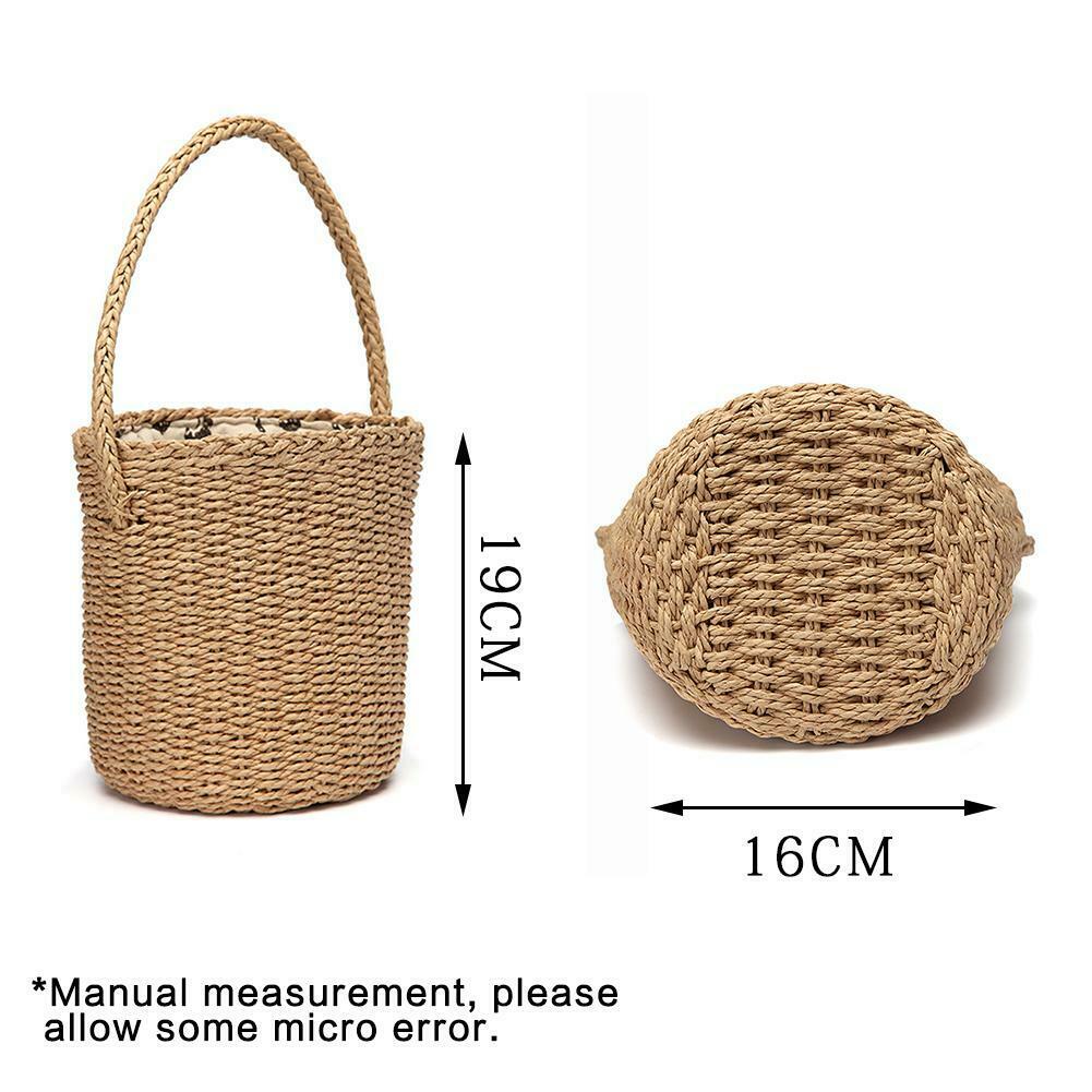 Bali Island Hand-Woven Rattan Bag Straw Purse Handmade Wicker Crossbody Beach(Brown) - ebowsos