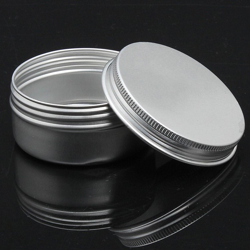 Balm Nail Art Cosmetic Cream Make Up Pot Lip Tin Case Container 5 Pcs 50ml Sliver - ebowsos