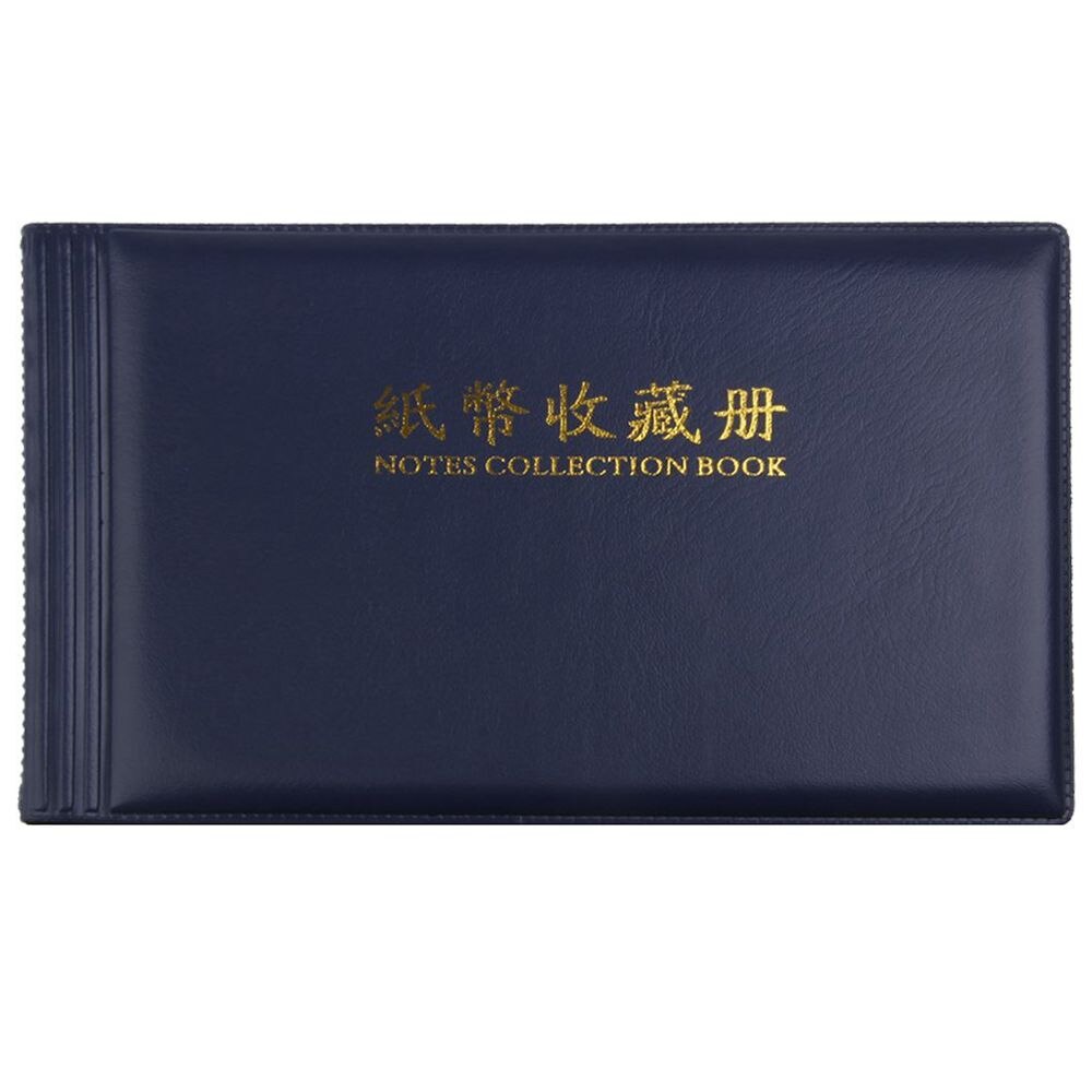 Banknote Currency Collectors Album Pocket Storage 30 Pages Royal blue - ebowsos