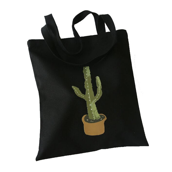 Canvas Bag Cactus Capacity School Female Women's Large Personality Bag Bags Shoulder Student - ebowsos